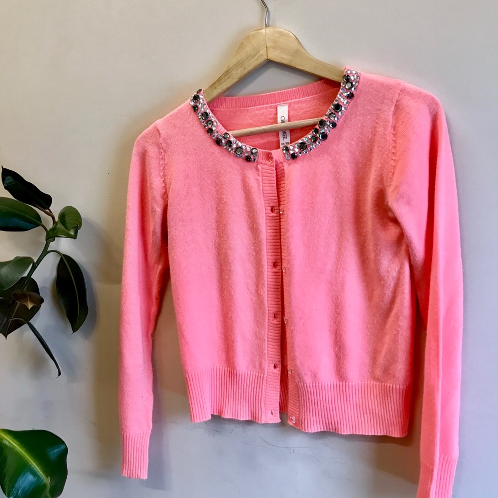 jeweled Salmon Cardigan